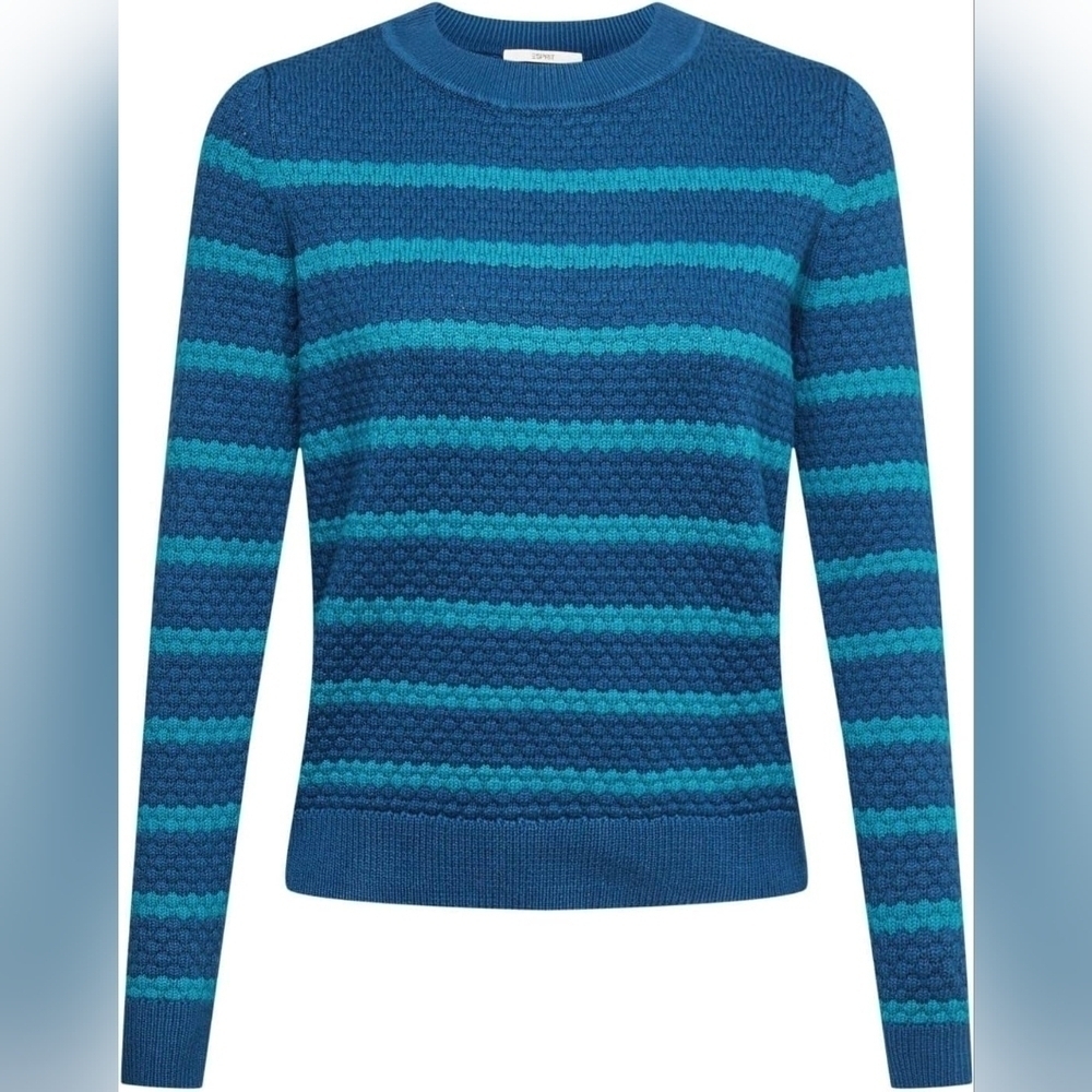 ESpirit Cotton Blue Long Sleeve Sweater Sz XL
